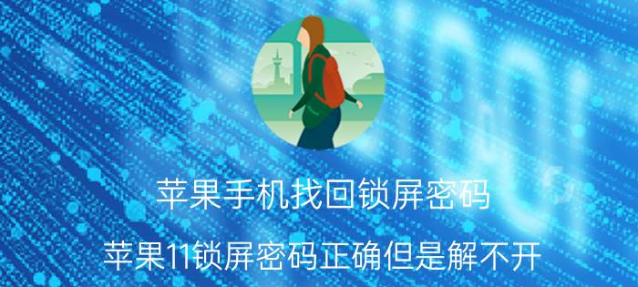 苹果手机找回锁屏密码 苹果11锁屏密码正确但是解不开？